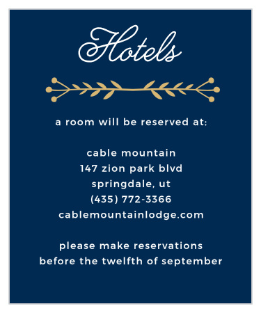Folksy Floral Foil Accommodation Cards
