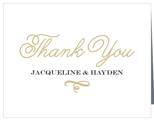 Whimsical Script Foil Wedding Thank You Cards