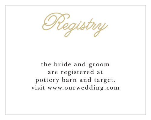 Whimsical Script Foil Registry Cards