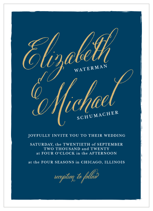 Romance abounds with the Calligraphy Script Foil Wedding Invitations from the Crafty Pie Collection at Basic Invite.