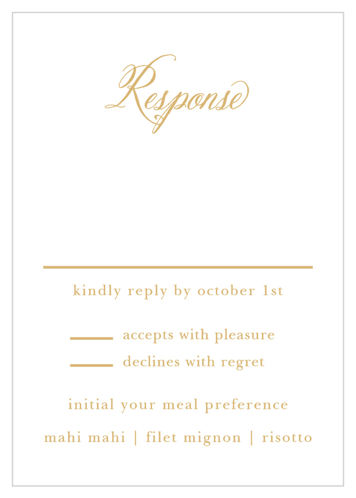 Calligraphy Script Foil Response Cards