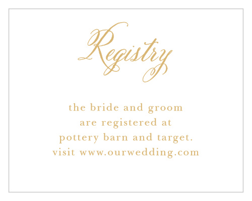 Calligraphy Script Foil Registry Cards
