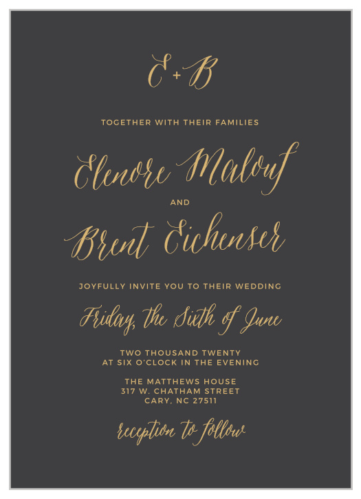 The Rustic Script Foil Wedding Invitations from the Crafty Pie Collection at Basic Invite are an elegant way to invite friends and family to your special day. 