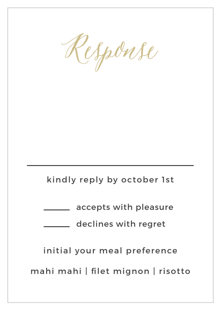 Rustic Script Foil Response Cards