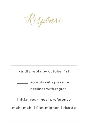 Rustic Script Foil Response Cards