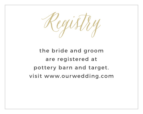 Rustic Script Foil Registry Cards