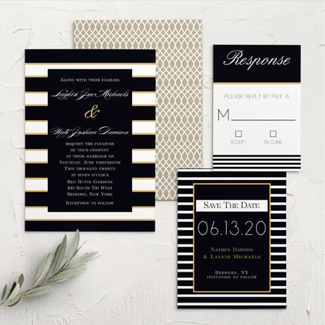 Elegant Script Foil Wedding Invitations