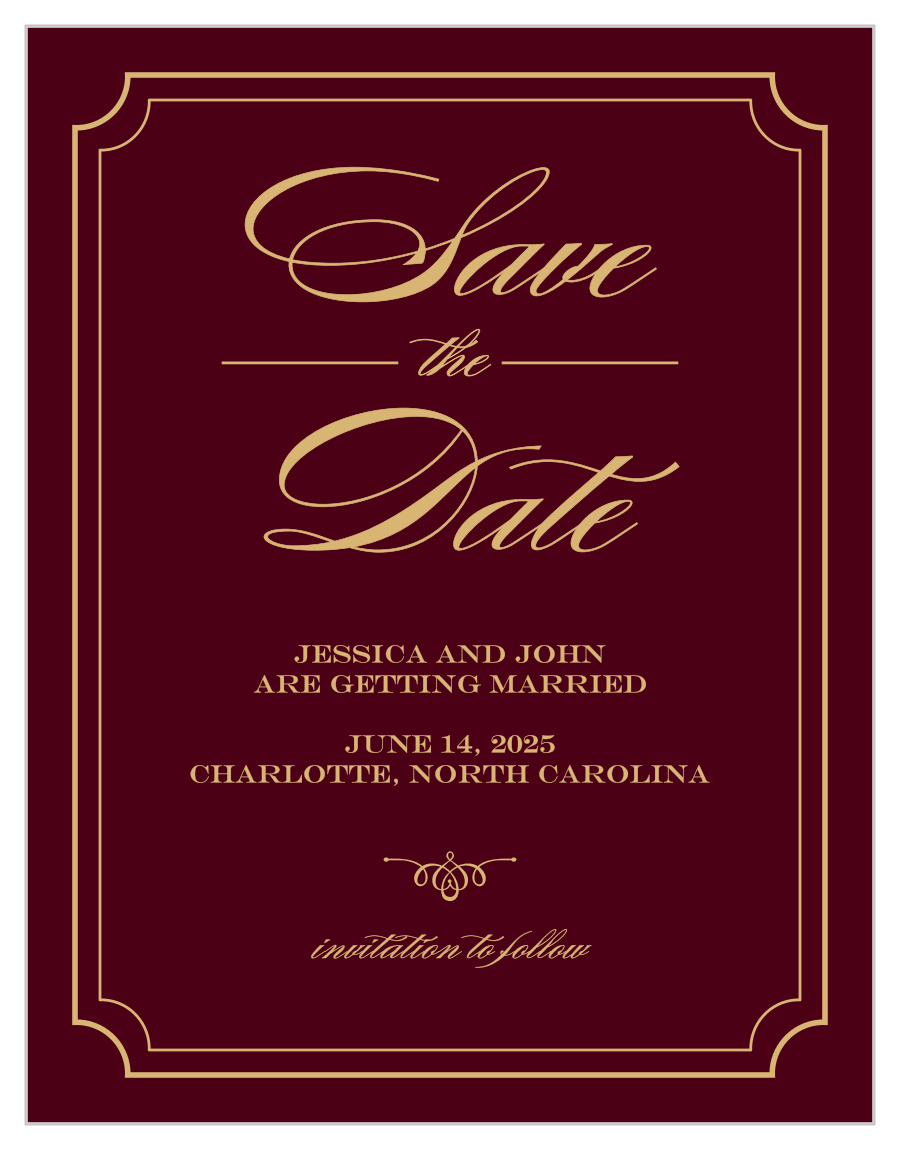 Elegant Script Foil Save the Date Cards