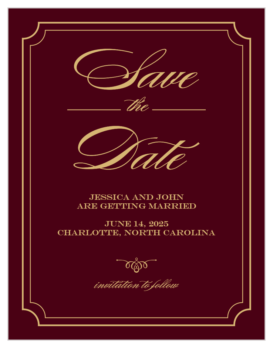 Elegant Script Foil Save the Date Magnets