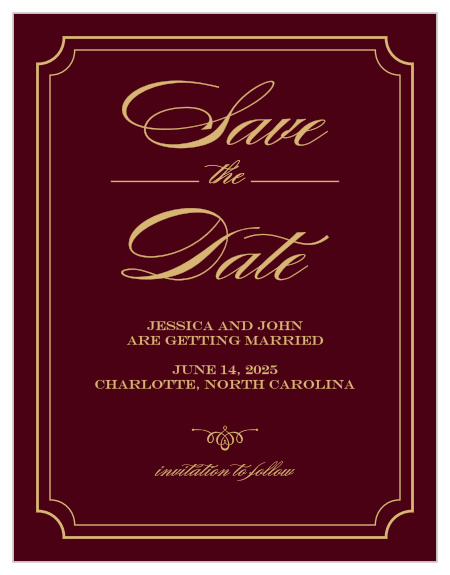 Reserve your spot in guests' calendars with the Elegant Foil Script Save-the-Date Magnets.