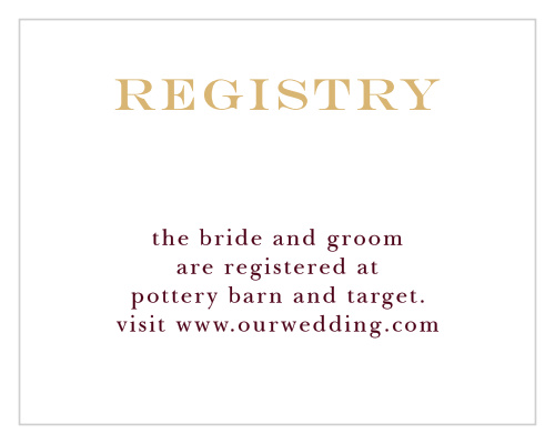 Elegant Script Foil Registry Cards
