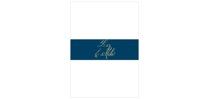 Calligraphy Script Foil Wedding Belly Bands