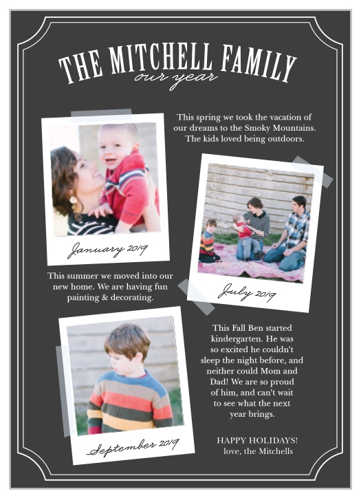 Celebrate another great year with the Polaroid Timeline Holiday Cards. 