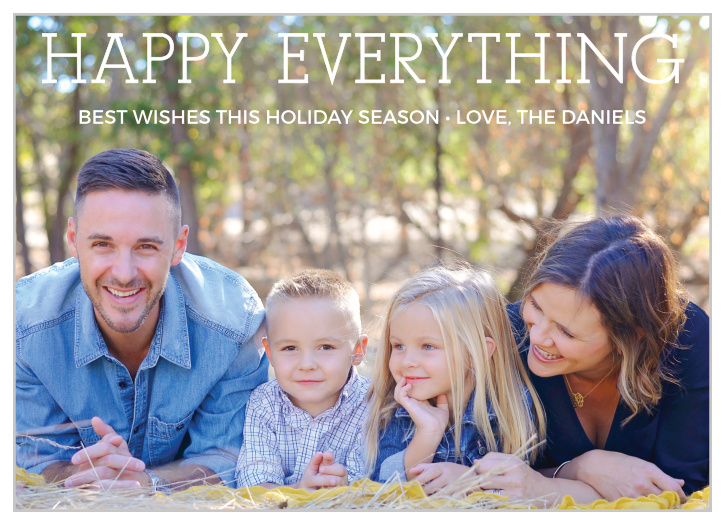 Share happiness with the Festive Greetings Holiday Cards.