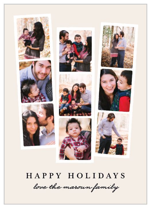 Show off your family pictures with the Modern Photo Strip Holiday Cards. 