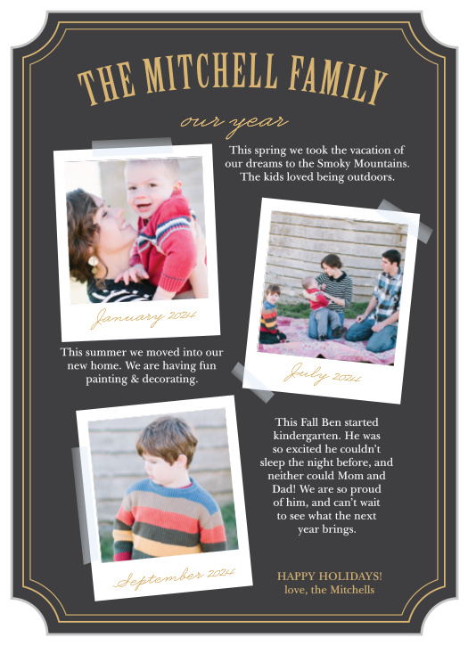 Celebrate another great year with the Polaroid Timeline Foil Holiday Cards. 
