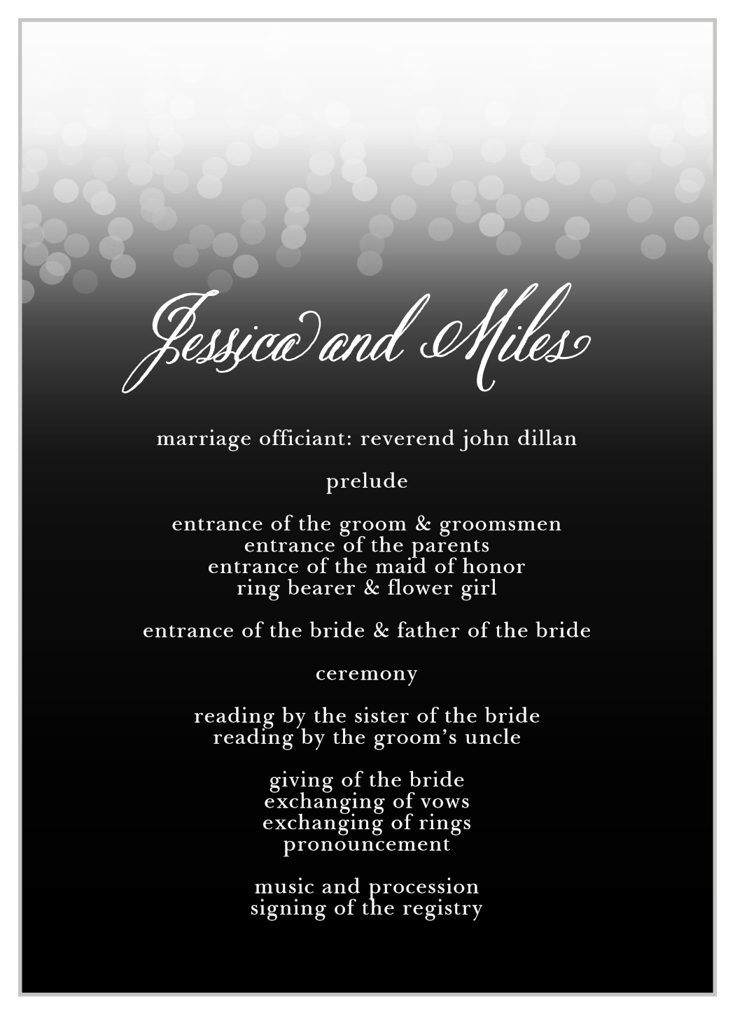 Confetti Ombre Wedding Programs