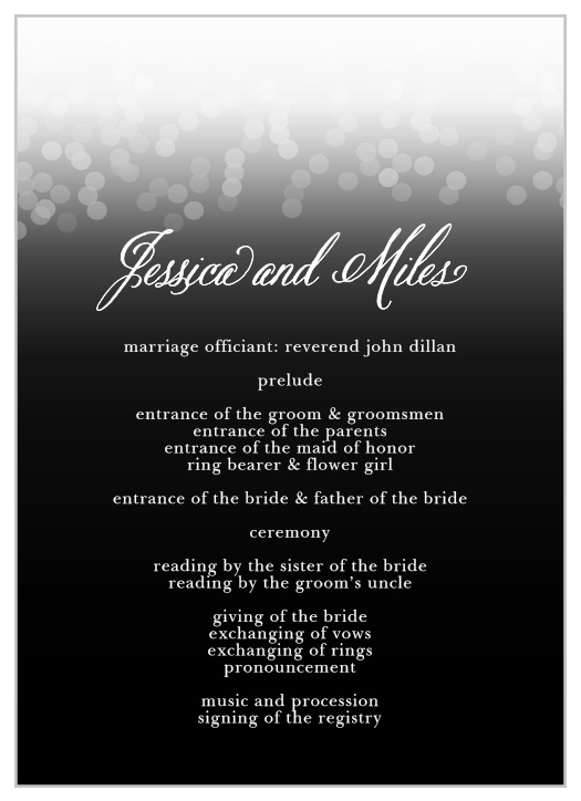 Confetti Ombre Wedding Programs