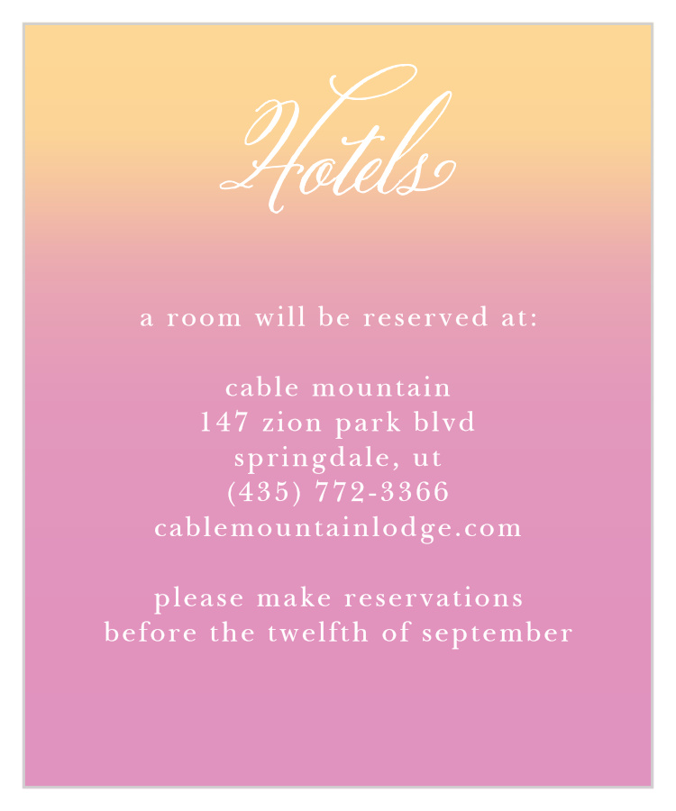 Confetti Ombre Accommodation Cards