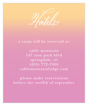 Confetti Ombre Accommodation Cards