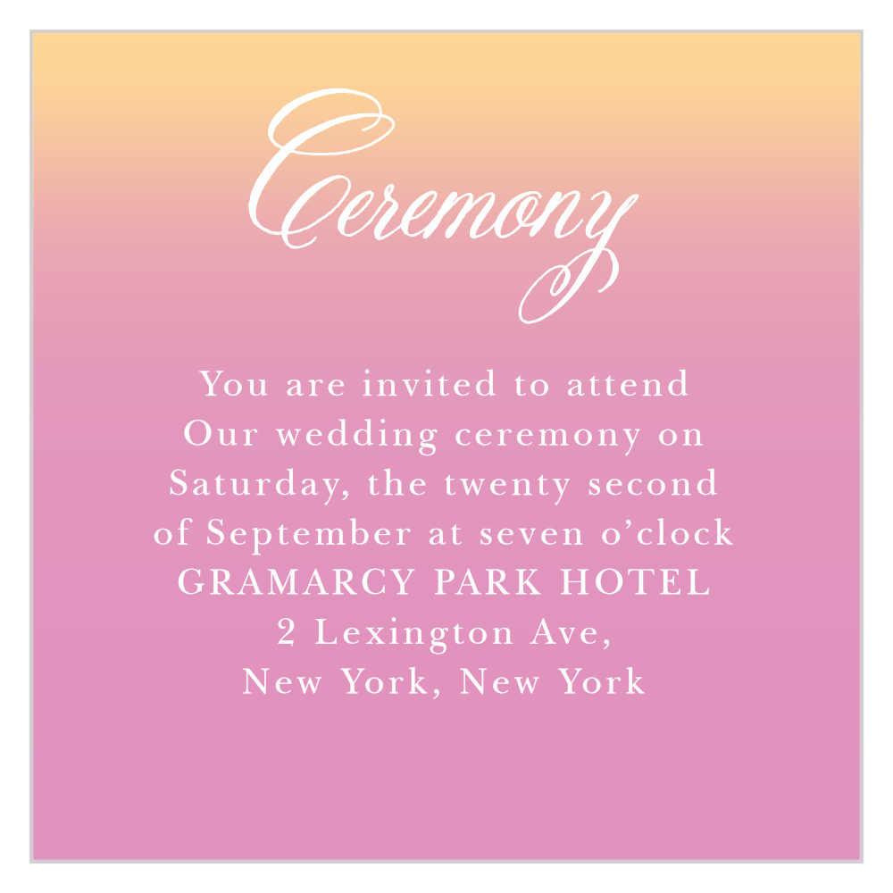 Confetti Ombre Ceremony Cards