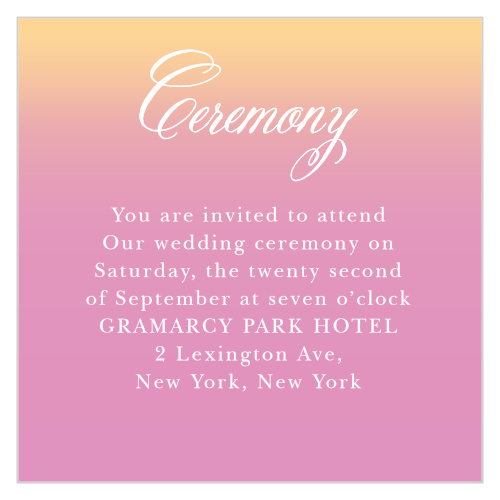 Confetti Ombre Ceremony Cards