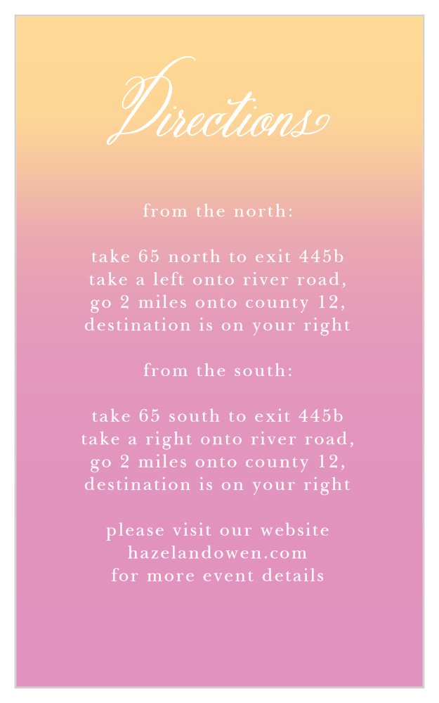 Confetti Ombre Direction Cards