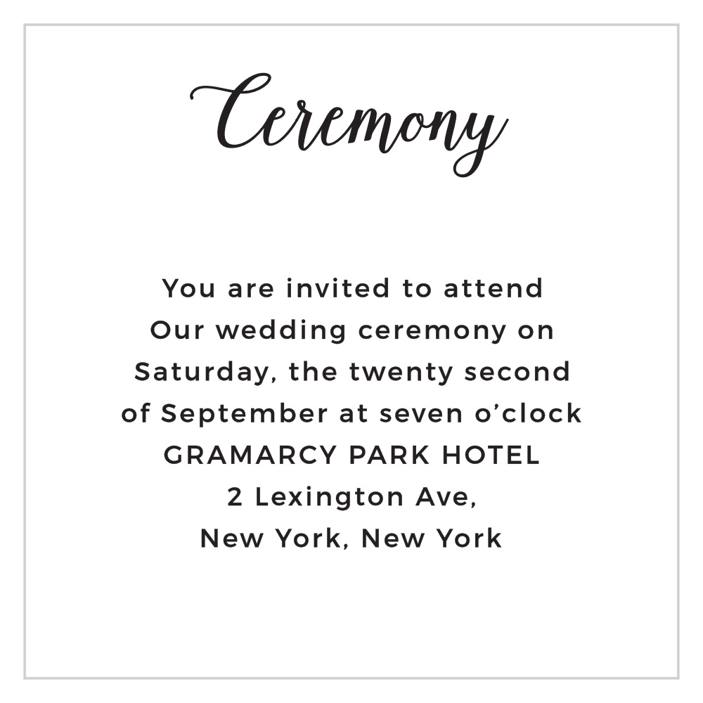 Floral Stripe Ceremony Cards