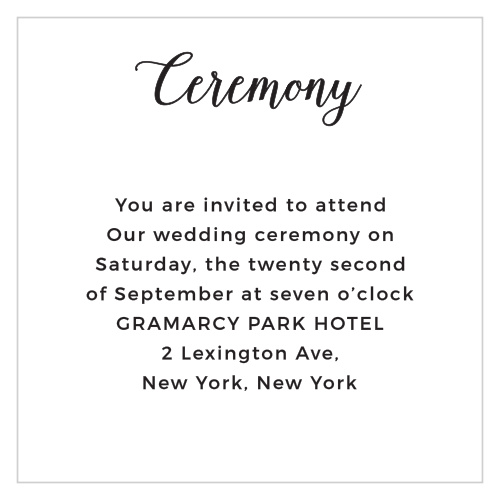 Floral Stripe Ceremony Cards