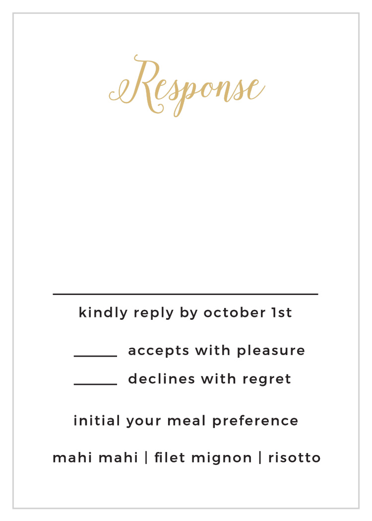 Floral Stripe Foil Response Cards
