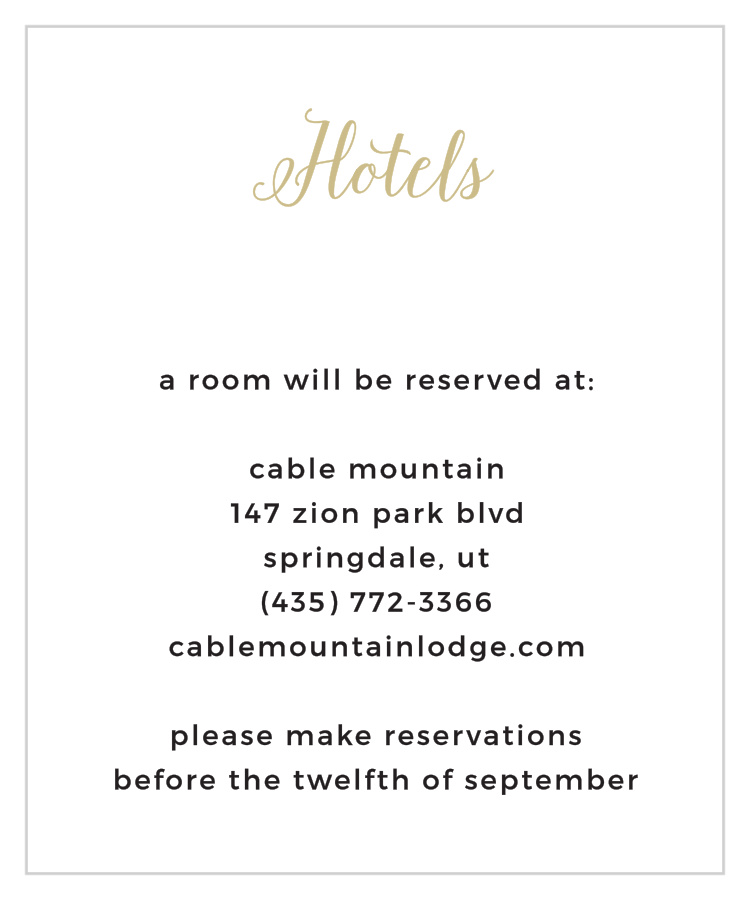 Floral Stripe Foil Accommodation Cards