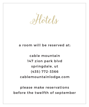 Floral Stripe Foil Accommodation Cards