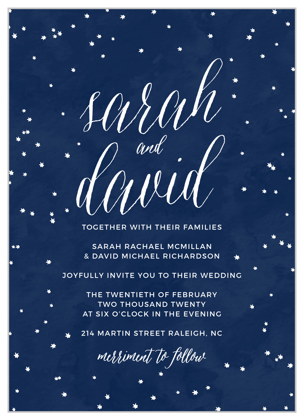 Beautiful Night Wedding Invitations