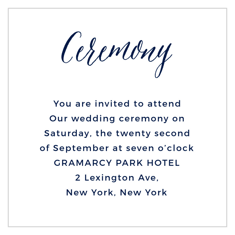 Beautiful Night Ceremony Cards