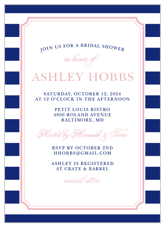 The Preppy Stripe Bridal Shower Invitations are a fun and classic way to celebrate the bride-to-be. 
