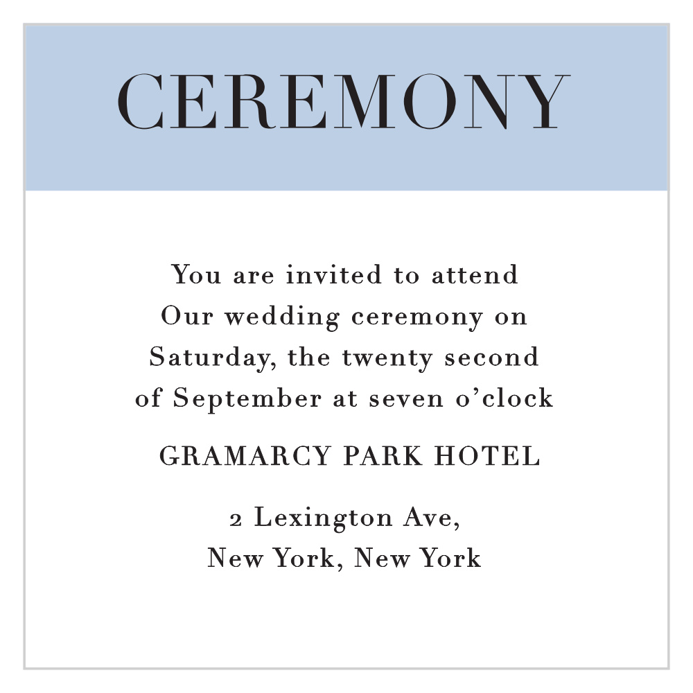 Mr. & Mrs. Ceremony Cards
