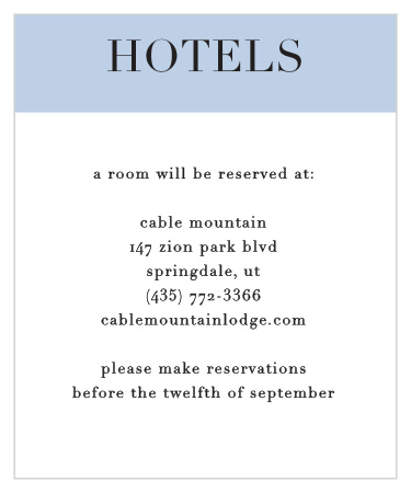 Mr. & Mrs. Accommodation Cards