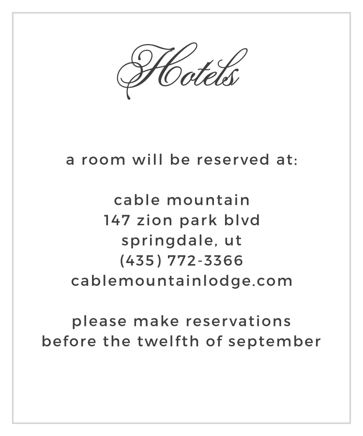 Vintage Ornamental Accommodation Cards