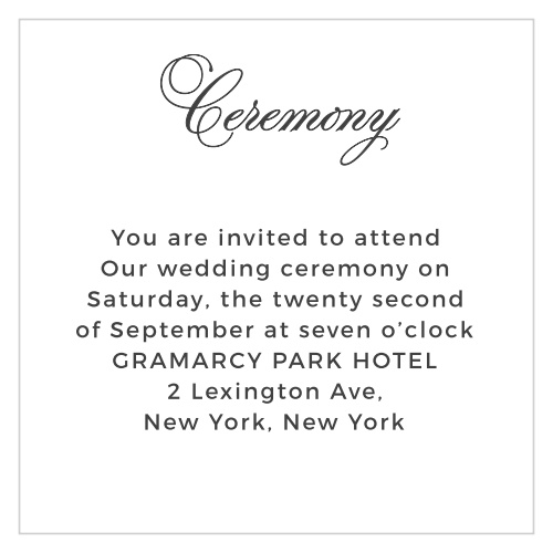 Vintage Ornamental Ceremony Cards