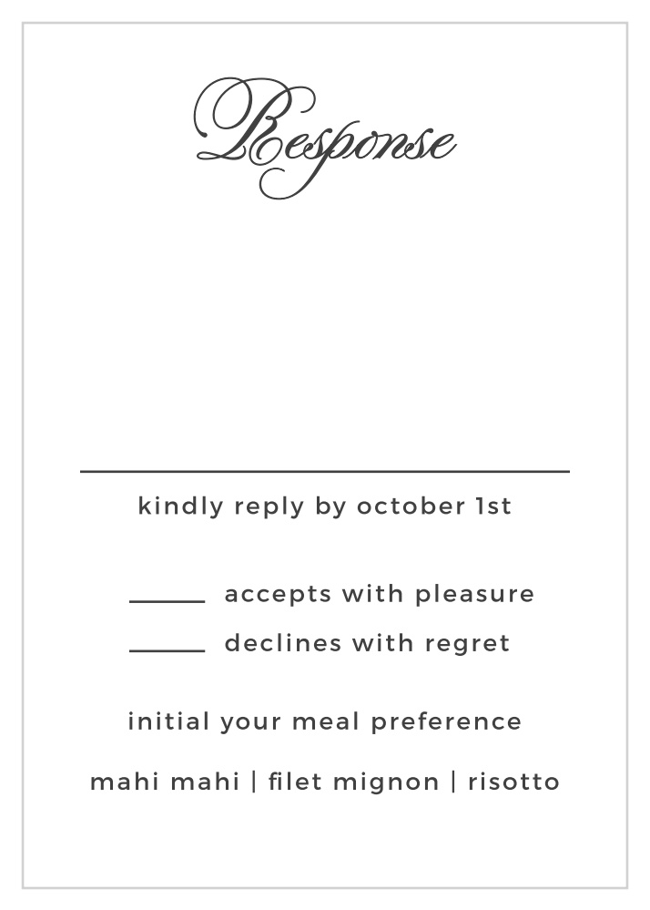 Vintage Ornamental Response Cards