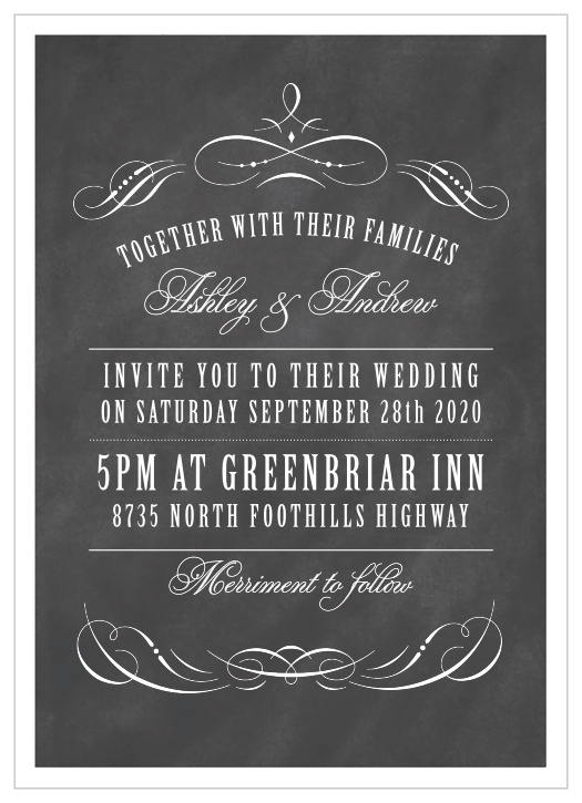 Invite guests with the retro charm of the Vintage Ornamental Wedding Invitations. This design is from the Crafty Pie Collection at Basic Invite.