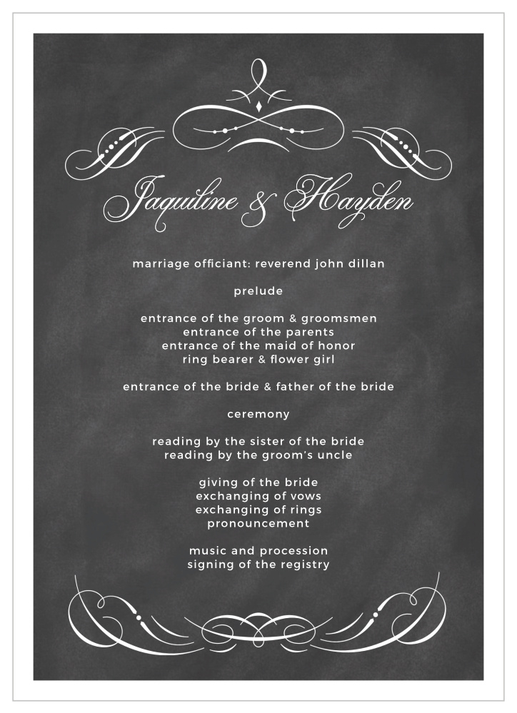 Vintage Ornamental Wedding Programs