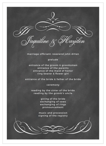 Vintage Ornamental Wedding Programs