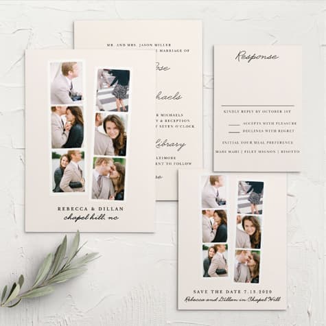 Classic Photo Booth Wedding Invitations