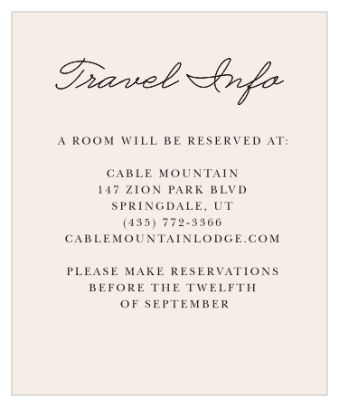 Classic Photo Booth Accommodation Cards