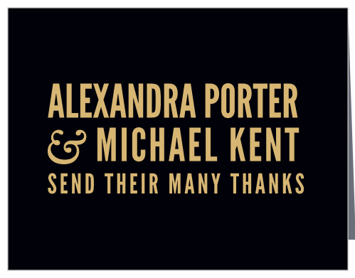 Modern Poster Foil Wedding Thank You Cards