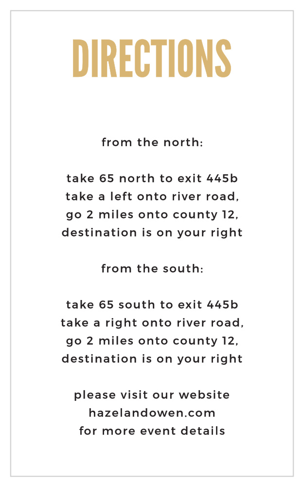Modern Poster Foil Direction Cards