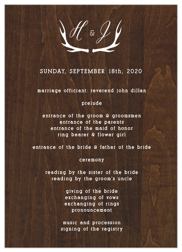 Rustic Wood Wedding Programs