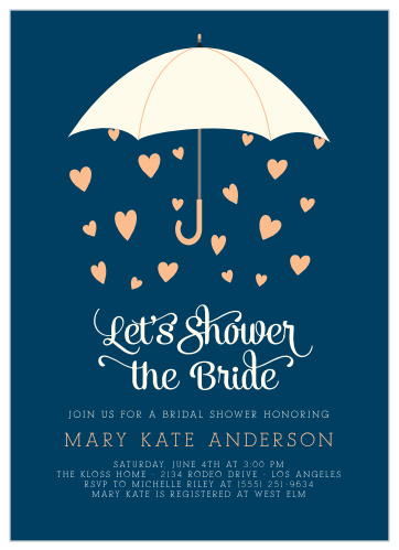 What does the forecast predict this wedding season? A bridal shower with the Raining Love Bridal Shower Invitations