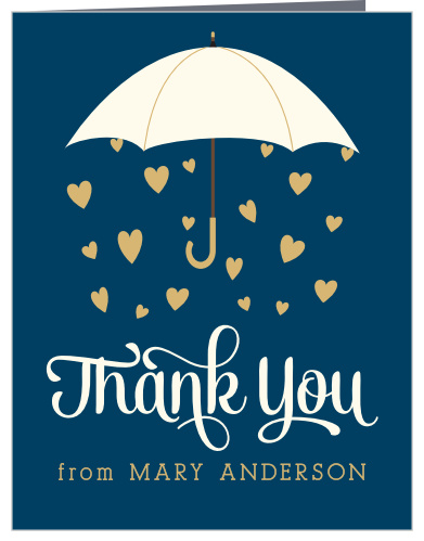 Raining Love Foil Bridal Shower Thank You Cards